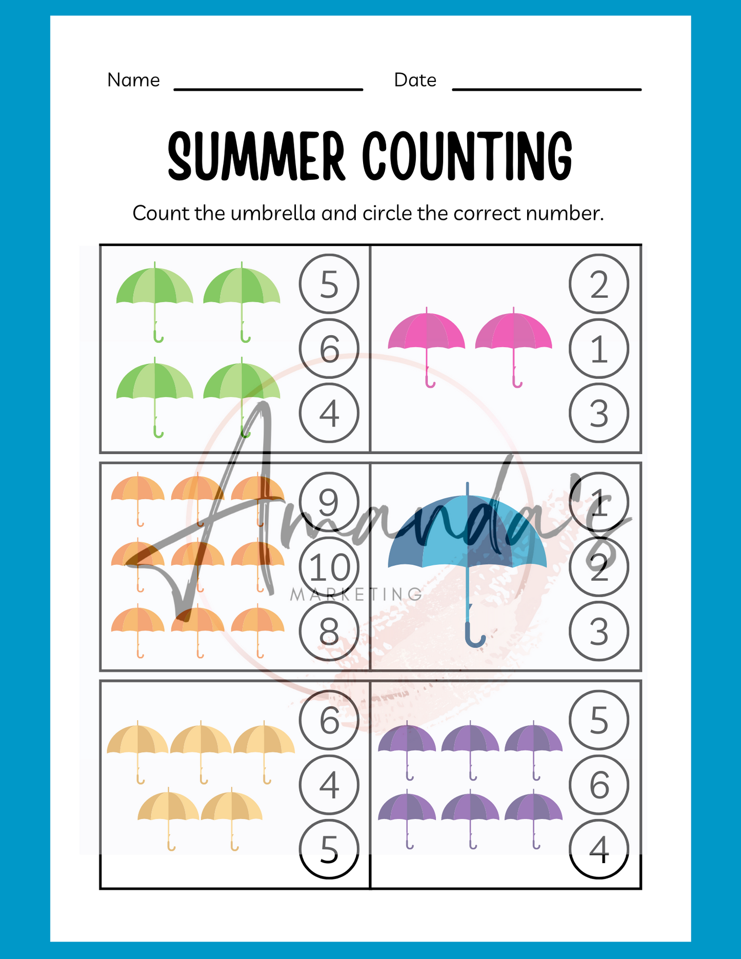 Fun & Colorful Summer Kindergarten Workbook for Kids