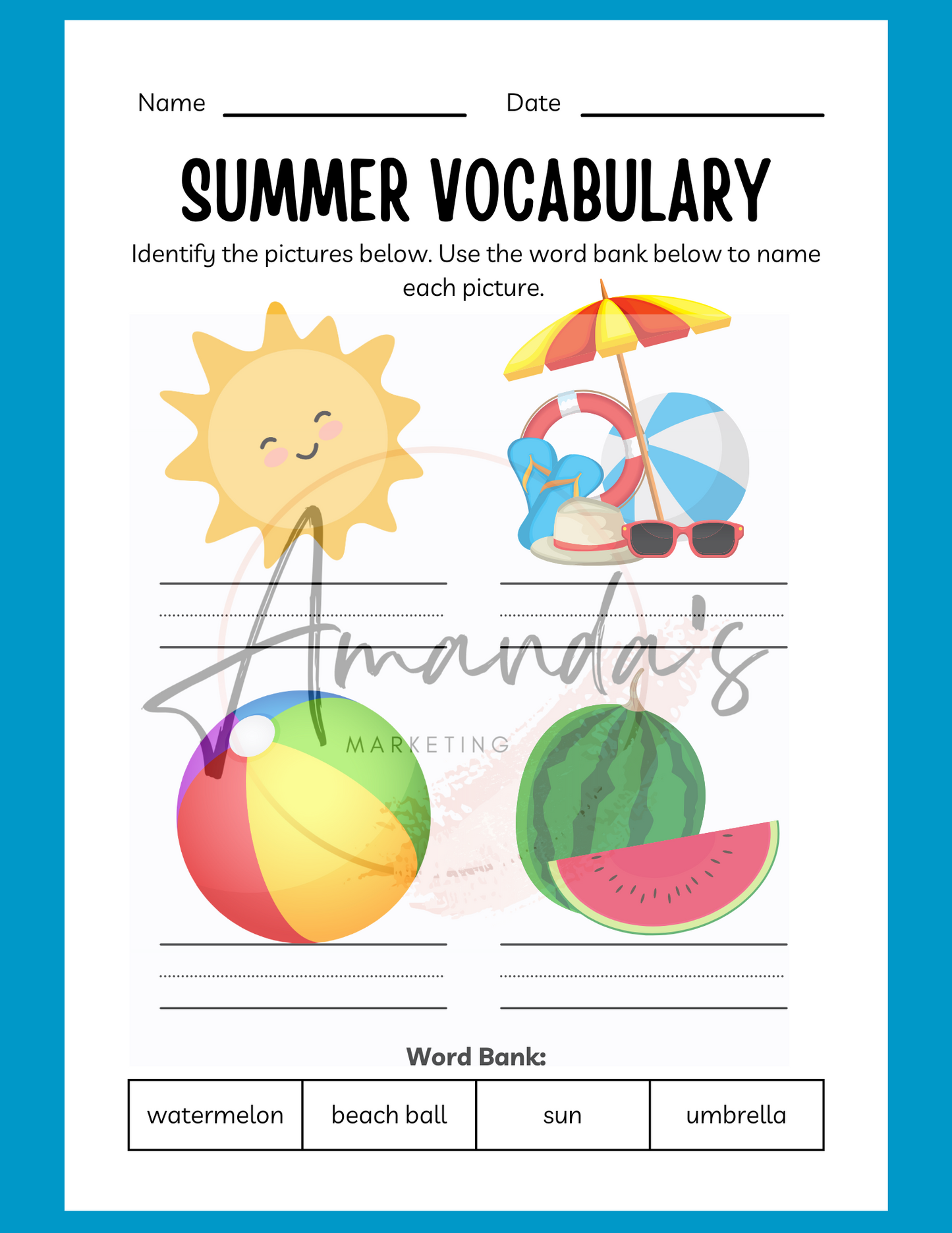 Fun & Colorful Summer Kindergarten Workbook for Kids