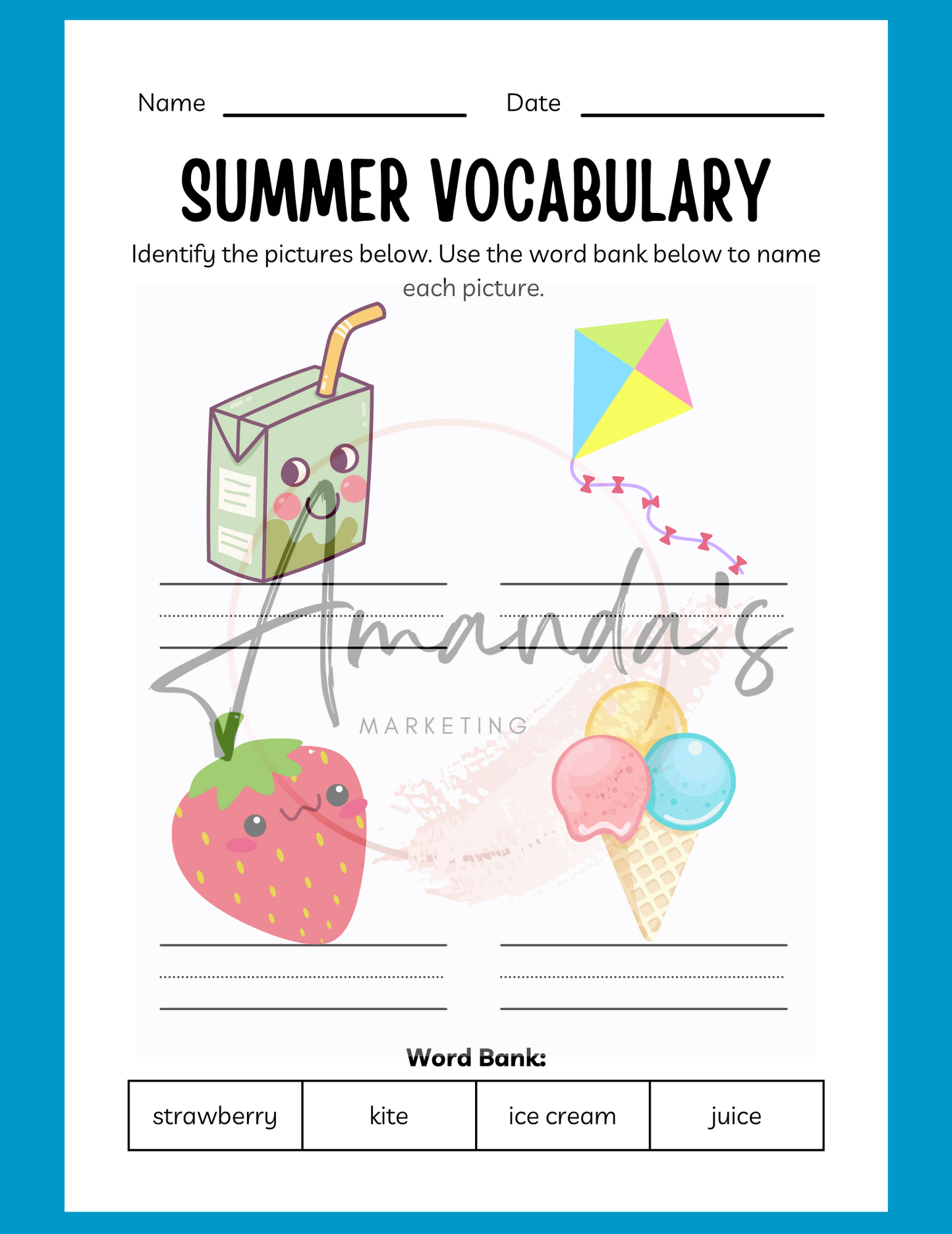 Fun & Colorful Summer Kindergarten Workbook for Kids