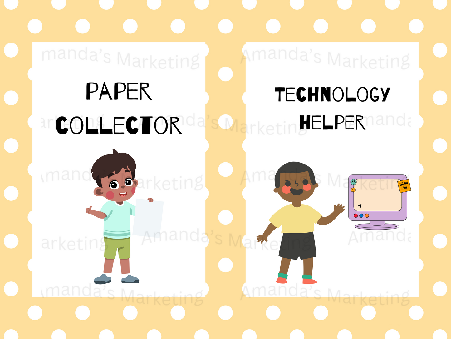 Teacher Classroom Jobs Digital File