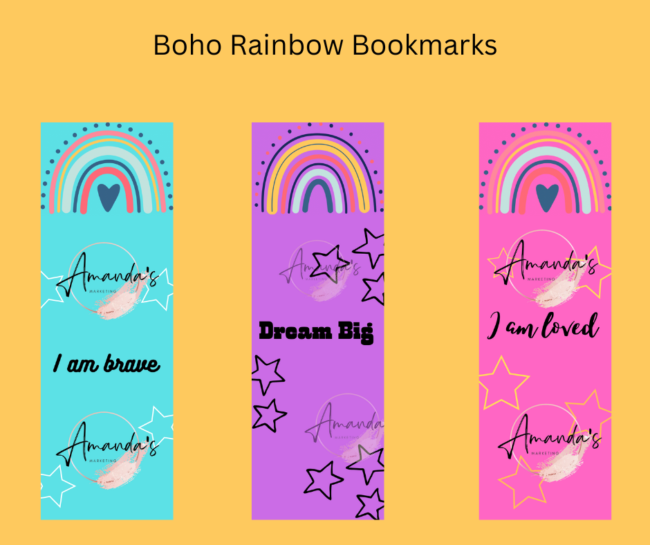 Boho Rainbow Bookmarks