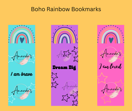 Boho Rainbow Bookmarks