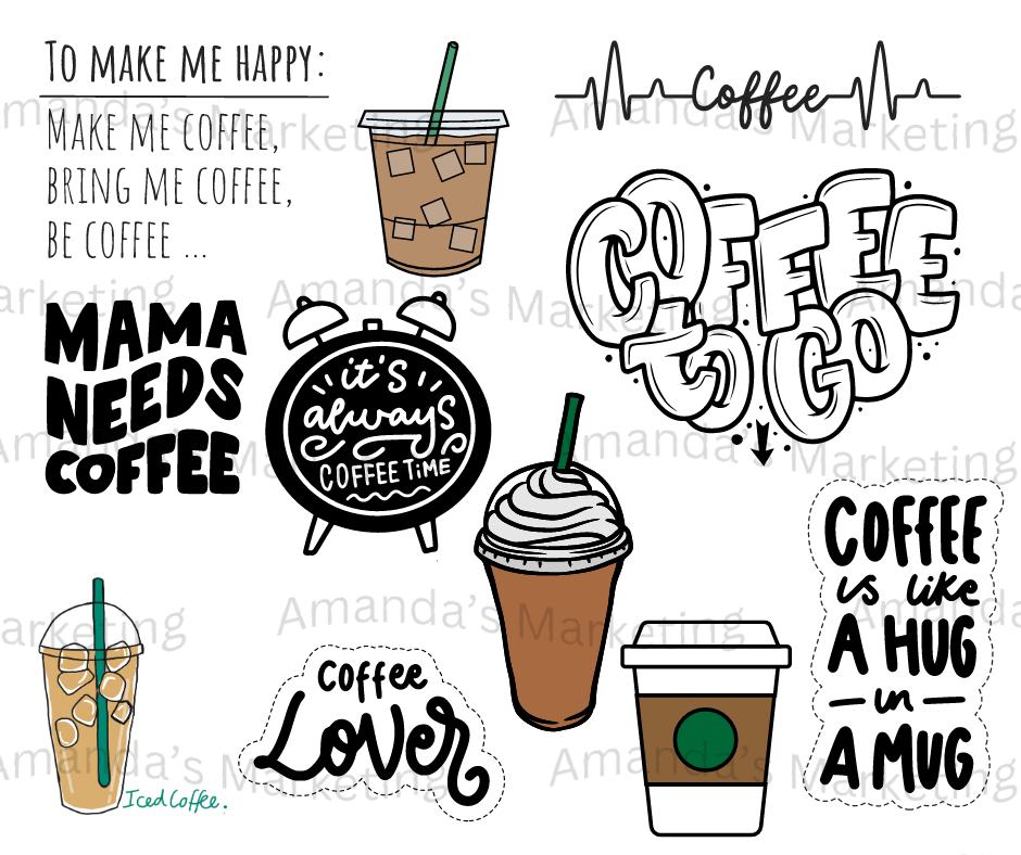 Assorted Coffee Stickers